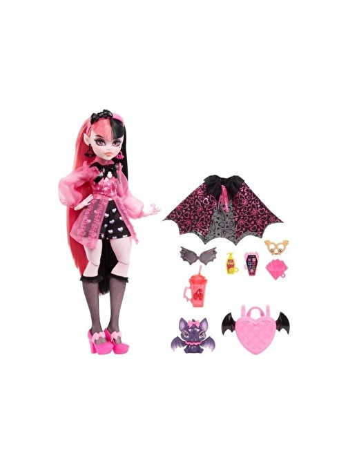 Mattel HHK51 Monster High Ana Karakter Bebekler Draculaura Süper Kahraman Karakter Figürü