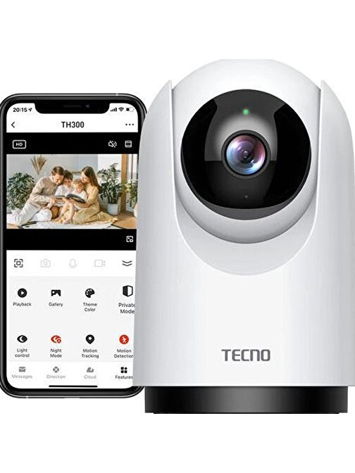 Tecno 2K Ultra HD Gece Görüşlü IP Kablosuz PTZ Güvenlik Kamerası