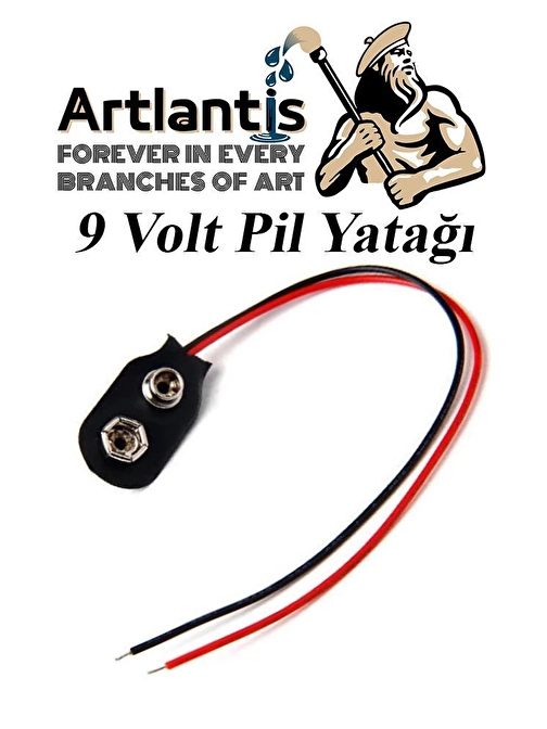 Artlantis 9 Volt Pil Yatağı 1 Adet 9V Pil Yuvası İkili 9V Pil Başlığı Pil Tutucu Okul Hobi Elektrik Deney