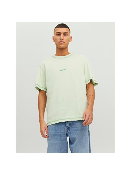 Jack&Jones Sıfır Yaka Rahat Kesim Açık Yeşil Erkek T-Shirt 12234809