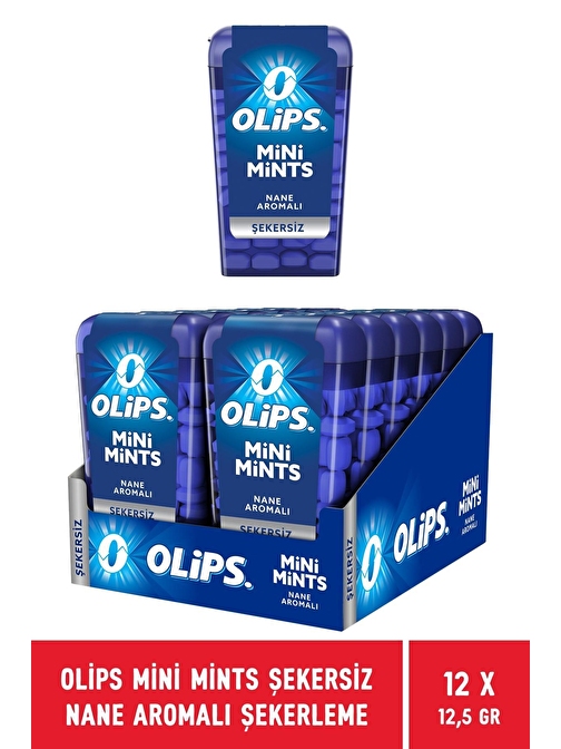 Olips Mini Mints Şekersiz Nane Aromalı Şekerleme 12,5 gr x 12 Adet