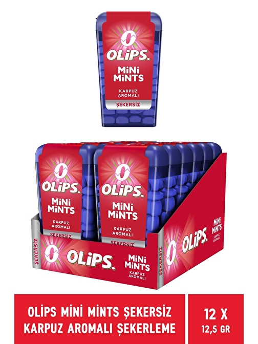 Olips Mini Mints Şekersiz Karpuz Aromalı Şekerleme 12,5 gr x 12 Adet