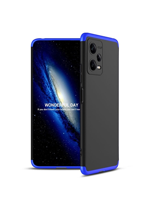 Gpack Xiaomi Redmi Note 12 Pro 5G Kılıf Ays 3 Parçalı Önü Açık Sert Rubber Koruma