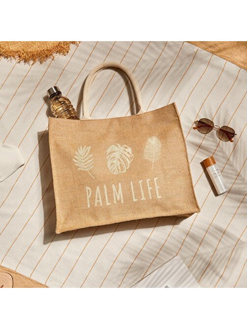 Ocean Home Textile Palm Life Jüt Çanta 42 x 12 x 35 cm