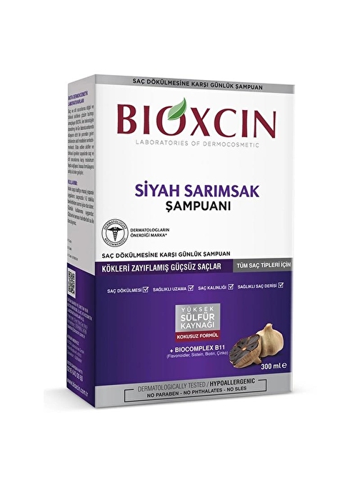 Bioxcin Saç Dökülmesine Karşı Siyah Sarımsak Şampuanı 300 Ml