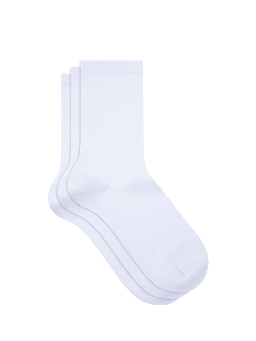 Mavi - 3lü Beyaz Soket Çorap 0911173-620