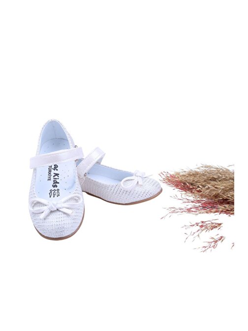 Papuç Sepeti Ortaç-2079 Kız Çocuk Spor Ayakkabı Ekru 24 Numara