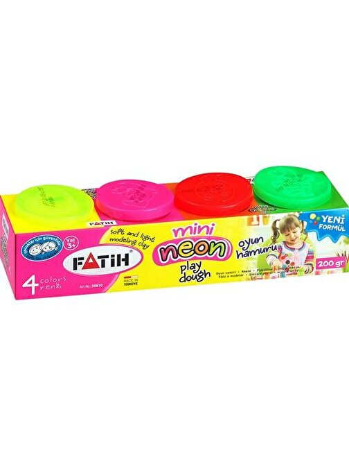Fatih 50610 Mini Oyun Hamuru 4 Renk Neon