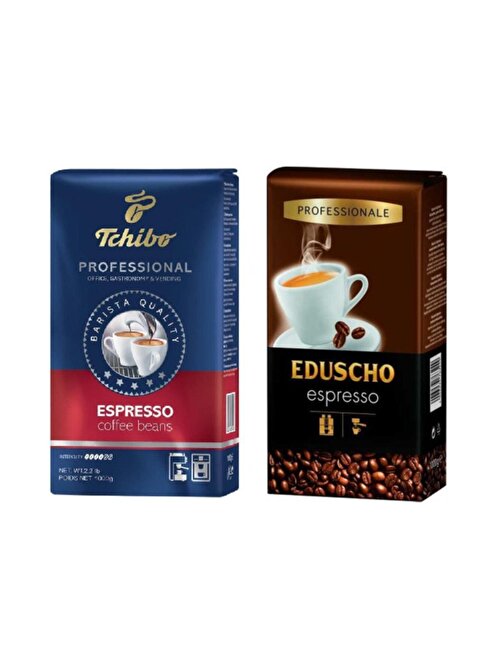 Tchibo  Profesional Espresso Çekirdek Kahve 1Kg + Eduscho Profesional Espresso Çekirdek Kahve 1 Kg