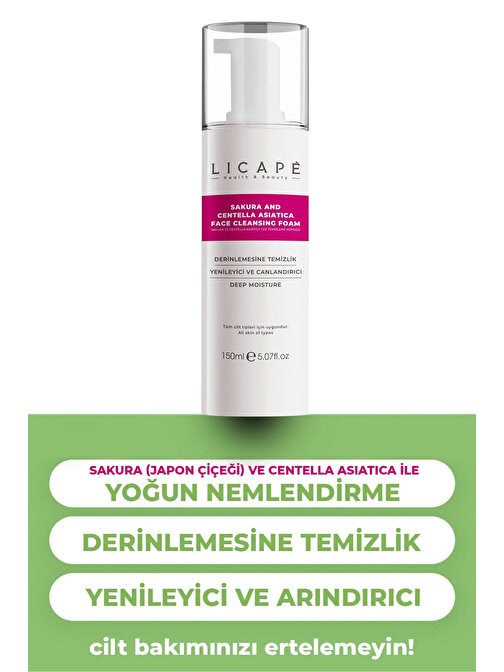 Licape Sakura Ve Centella Asitica Yüz Temizleme Köpüğü 150 ml