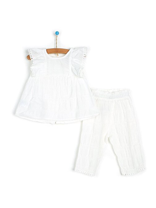HelloBaby Kız Bebek Hello Summer Bluz – Pantolon Beyaz 2 Yaş