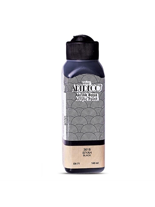 Artdeco Su Bazlı Akrilik Boya 140 Ml Şişe 1 Adet Siyah