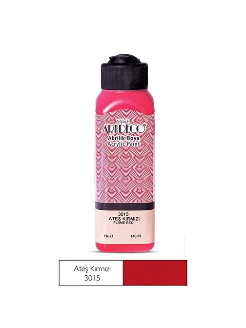 Artdeco Su Bazlı Akrilik Boya 140 Ml Şişe 1 Adet Fire Red