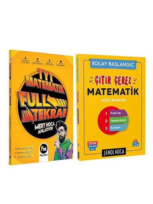Akm Kitap F10 TYT Matematik Full Tekrar Video Ders Kitabı ve Şenol Hoca Çıtır Çerez Soru Bankası Seti 2 Kitap