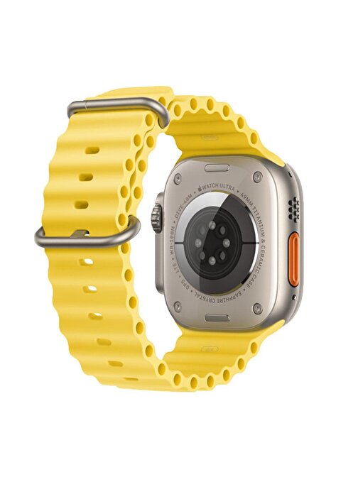 E2M Apple Watch 42 - 44 - 45 - 49 mm KRD28 Ocean Akıllı Saat Kordonu Sarı