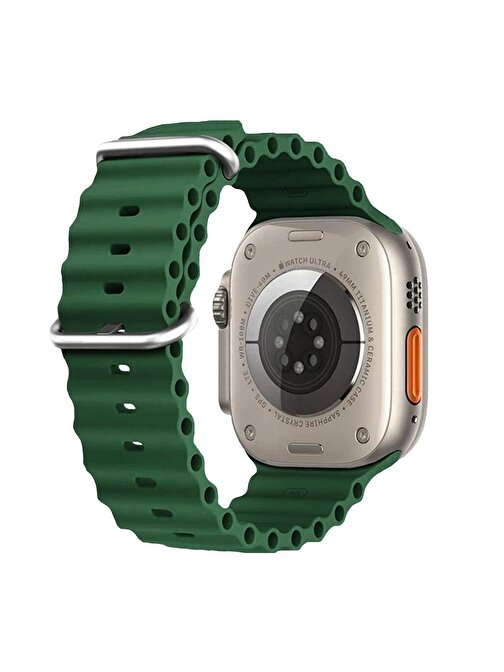 E2M Apple Watch 42 - 44 - 45 - 49 mm KRD28 Ocean Akıllı Saat Kordonu Haki