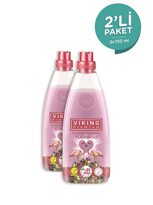 Viking Premium Konsantre Çamaşır Yumuşatıcısı Flamingo 1200 ml 2 Adet