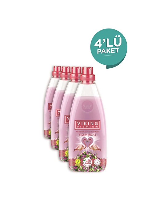 Viking Premium Konsantre Çamaşır Yumuşatıcısı Flamingo 1200 ml 4 Adet