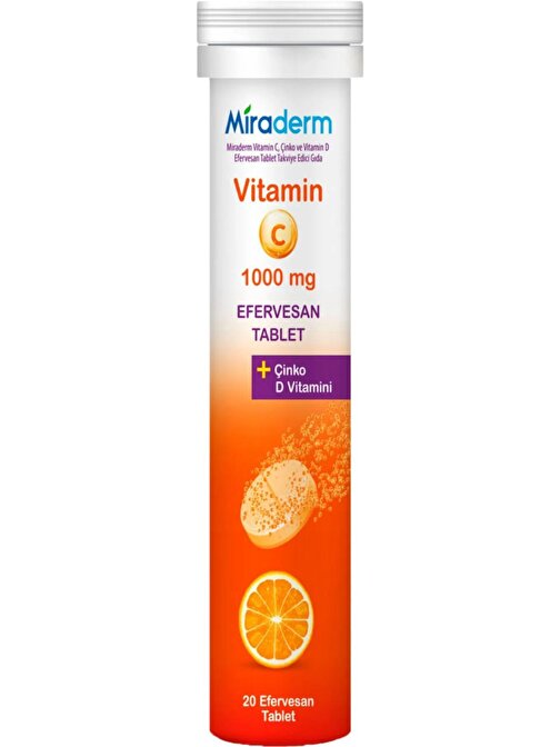 Miraderm Vitamin C 1000 Mg Efervesan 20 Tablet