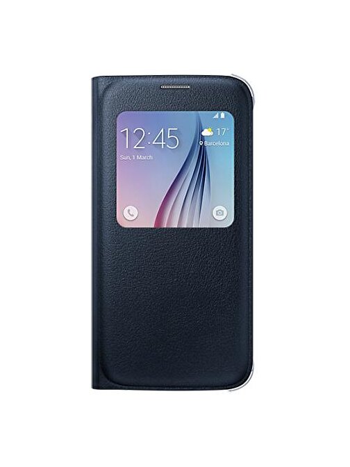 Samsung Samsung Galaxy S6 Orjinal S-View Cover (Deri Görünümlü) - Lacivert EF-CG920PBEGWW
