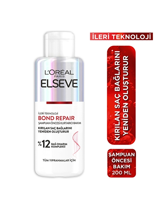 L'Oréal Paris Bond Repair Tüm Yıpranmalar İçin Saç Bağlarını Yeniden Oluşturan Şampuan Öncesi Kurtarıcı Bakım 200Ml