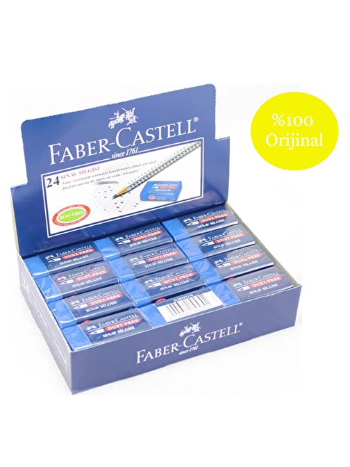 Faber-Castell No:24 Orta Boy Mavi Sınav Silgisi 24 Adet