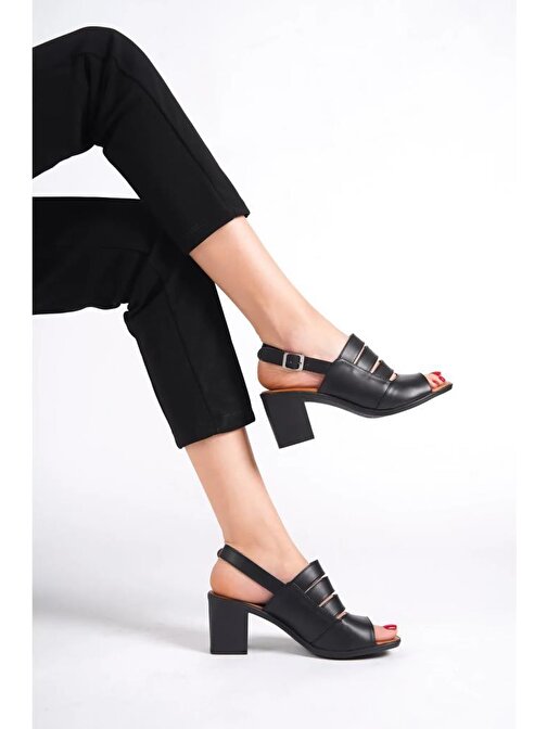 Papuçcity Frzn 02581 6 Cm Topuklu Kadın Sandalet Ayakkabı