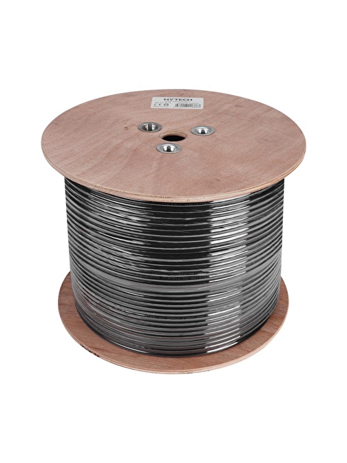 Hytech Hy-Cat619 305M Gri-Siyah 0,51Mm 23Awg Utp Cat6 Dış Ortam Kablosu