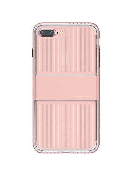 Baseus Apple iPhone 7 / 8 / SE Travel Series Case Şeffaf Kılıf - Roze Gold