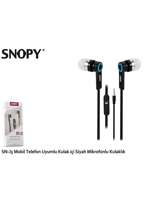 Snopy SN-J5 Kablolu Mikrofonlu Kulak Üstü Kulaklık Siyah