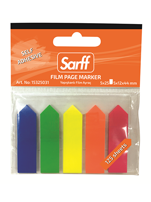 Sarff Ok Post-it -  Not Kağıdı Renkli 5x25 mm 25 Yaprak
