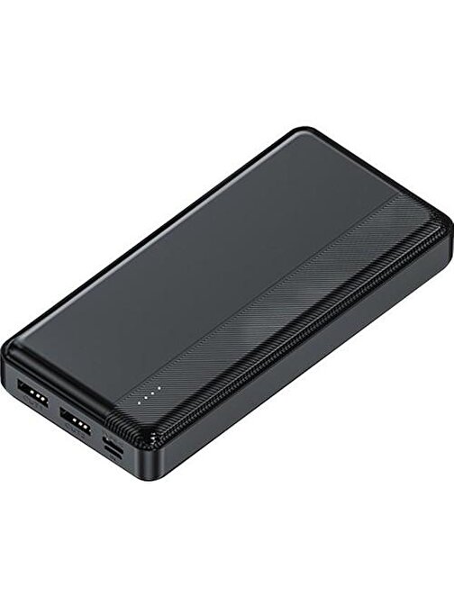 Dexim YB134 20000 mAh LED Işıklı Micro USB & Type-C Kablolu Powerbank Siyah