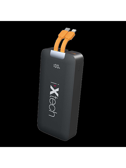 Ixtech IX-PB023 10000 mAh 22.5W Type-C Kablolu Powerbank Siyah