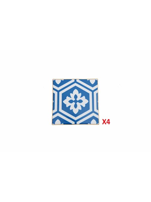 Porland Morocco Mavi Bardak Altlığı 10X10Cm 4'Lü 04Ap021645