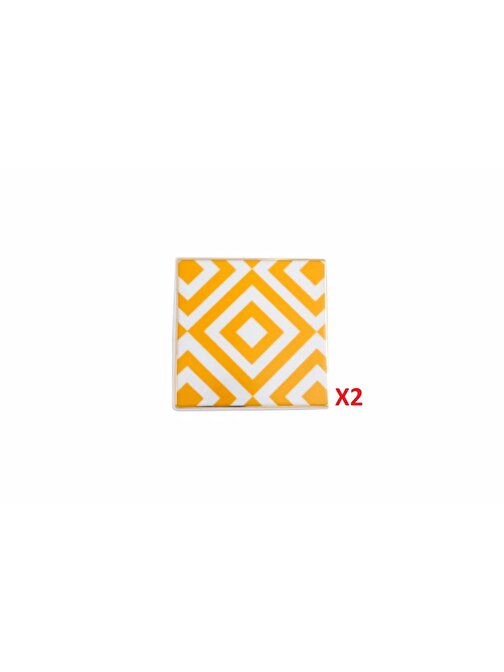 Porland Morocco Sarı Bardak Altlığı 10X10Cm 2'Li 04Ap021649