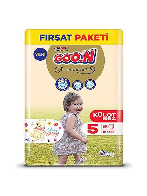 Goon Premium Soft Külot 5 Numara Bebek Bezi 58 Adet