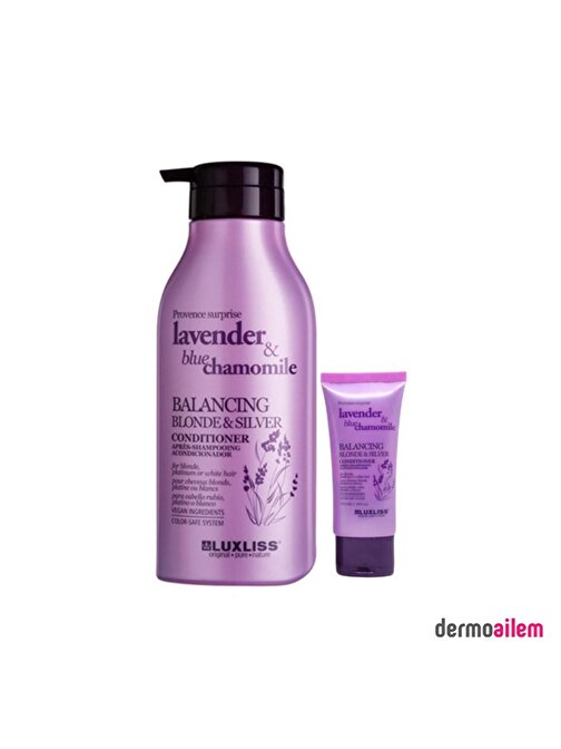 Luxliss Lavander Blue Chamomile Balancing Blonde Silver Conditioner 500 ml +40 ml Hediye