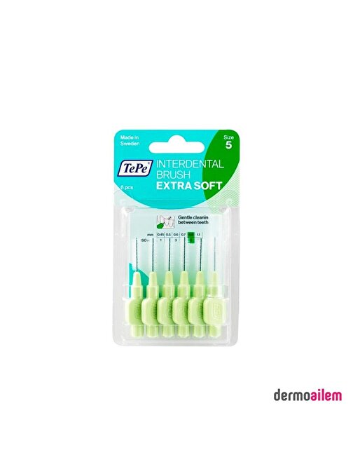 Tepe Blister Extra Soft 0.8Mm Yeşil 6'Lı Arayüz Diş Fırçası T199