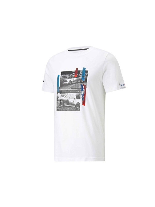 Puma Bmw Mms Car Graphic Tee Erkek Günlük Tişört 53814002 Beyaz 2Xl