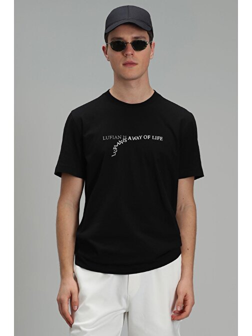 Stewart Modern Grafik T- Shirt Siyah