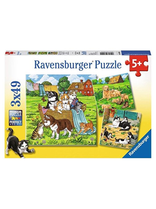 Ravensburger 3X49 Parça Puzzle Tatlı Hayvancıklar 080021