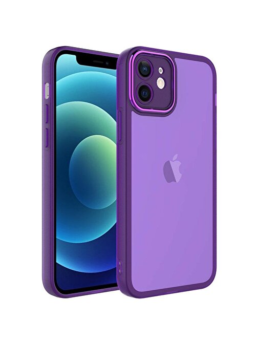 Gpack Apple iPhone 11 Kılıf Post Transparan Silikon Renkli Nikelaj Tuşlu