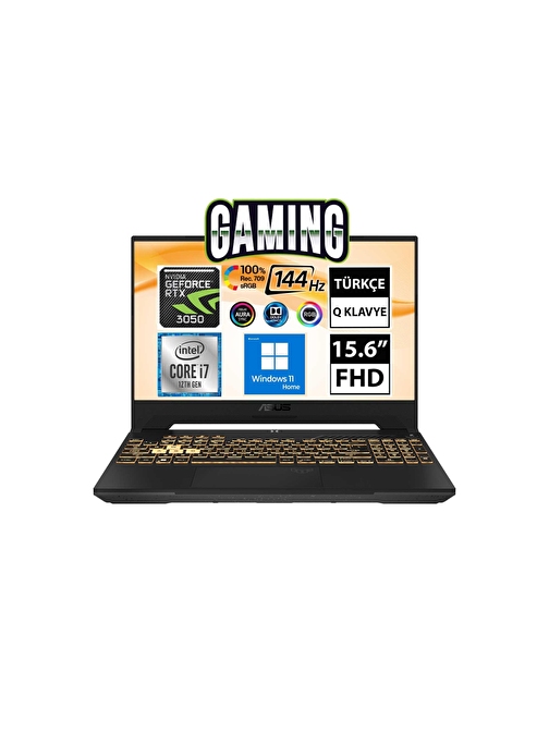 Asus TUF Gaming F15 FX507ZC4-HN008W NVIDIA GeForce RTX 3050 Intel Core i7-12700H 16 GB RAM 512 GB SSD 15.6 inç Full HD Windows 11 Dizüstü Bilgisayar