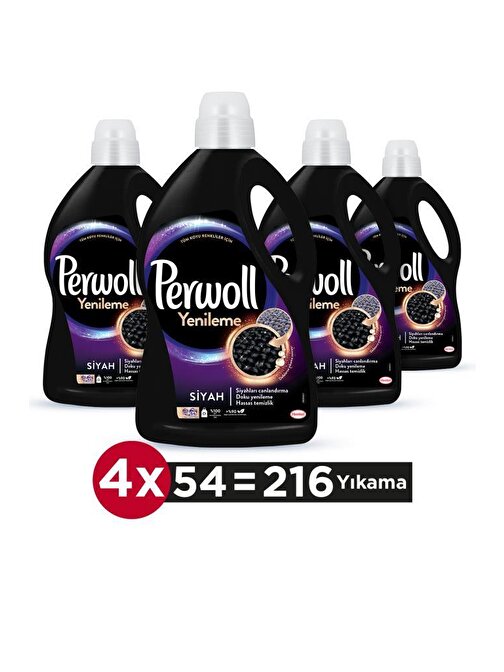 Perwoll Hassas Bakım Sıvı Çamaşır Deterjanı 4 X 2,975L (216 Yıkama) Siyah Yenileme