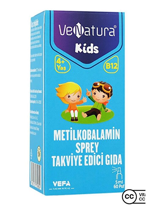 Venatura Kids Metilkobalamin Sprey 5 Ml