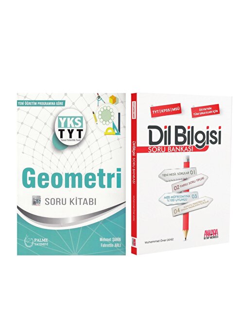 Akm Kitap Palme TYT Geometri ve AKM Dil Bilgisi Soru Bankası Seti 2 Kitap