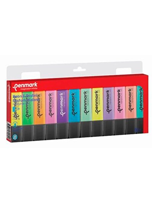 Penmark 12'li Pastel Ve Neon Karışık Renk Fosforlu Kalem Hs505-12Np