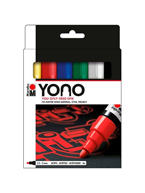 Marabu Yono Marker Set, 6x1.5-3mm MA- 1240000004002