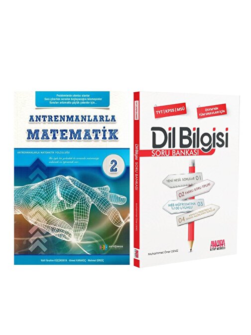 Akm Kitap Antrenmanlarla Matematik 2 ve AKM Dil Bilgisi Soru Bankası Seti 2 Kitap