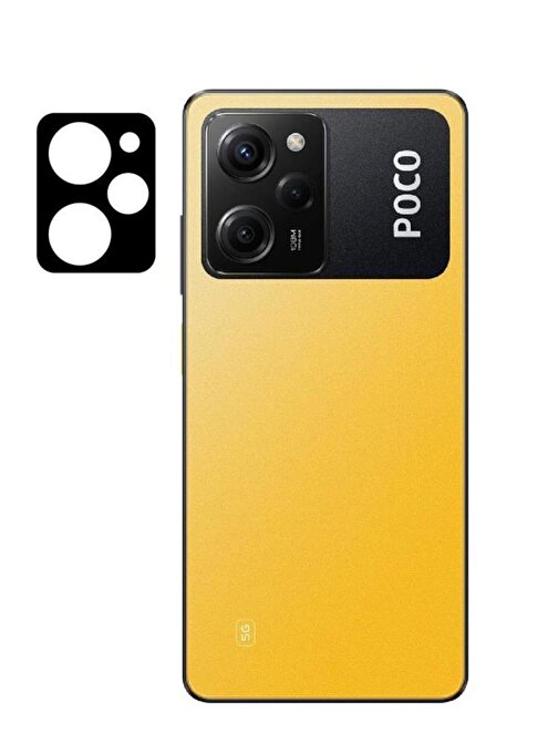 Musal Xiaomi Poco X5 Pro 5G 3D Kamera Lens Koruyucu Siyah